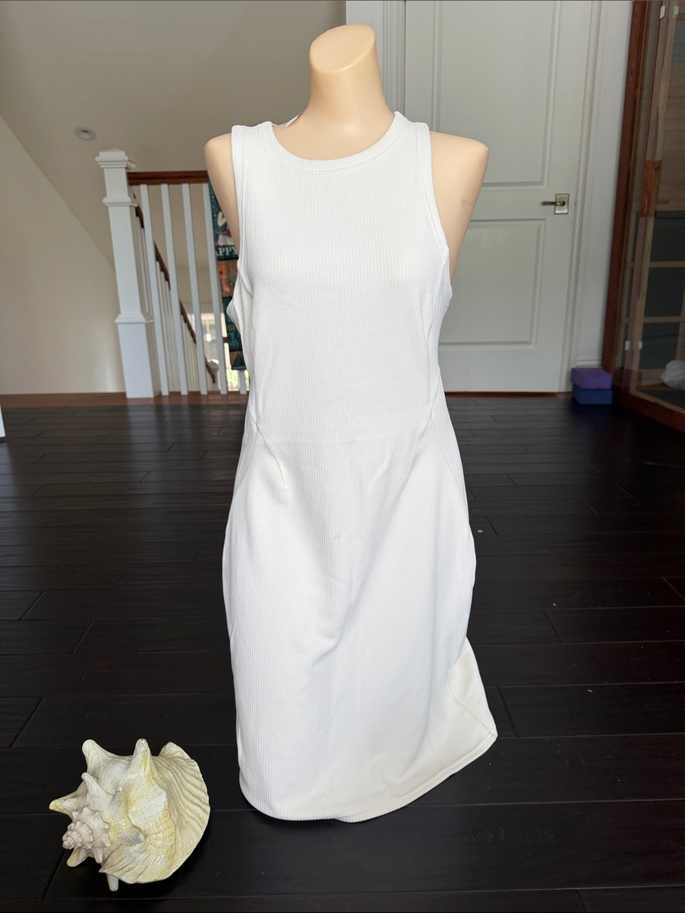 lululemon athletica White Ribbed Tank Mini Dress